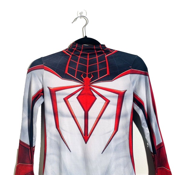 Kids Spiderman Costume One Piece Zip Up Bodysuit Miles Morales Hero Cosplay New - Picture 6 of 14
